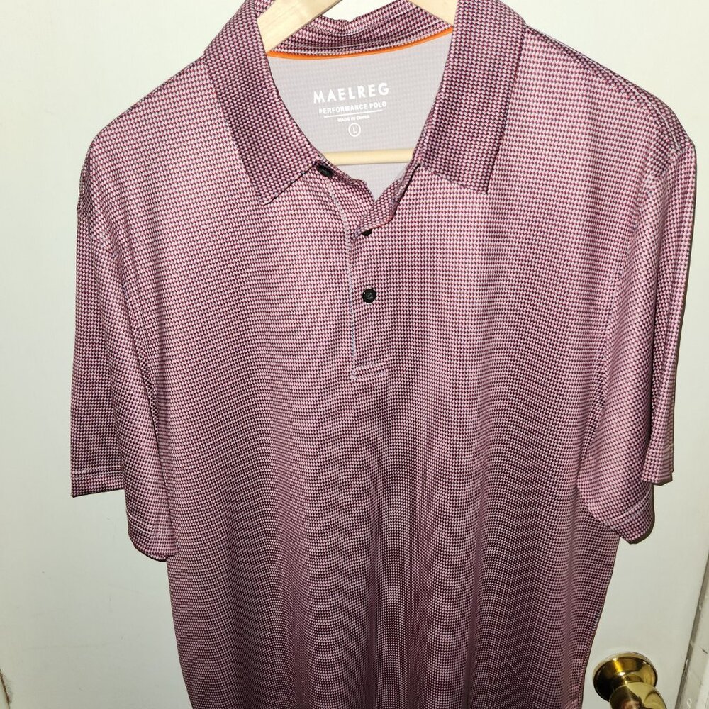Maelreg Performance Polo Red Puzzle Block Size Large